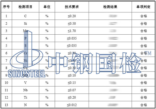鋼材復檢項目結(jié)果