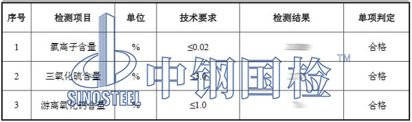 粉煤灰檢測項(xiàng)目結(jié)果